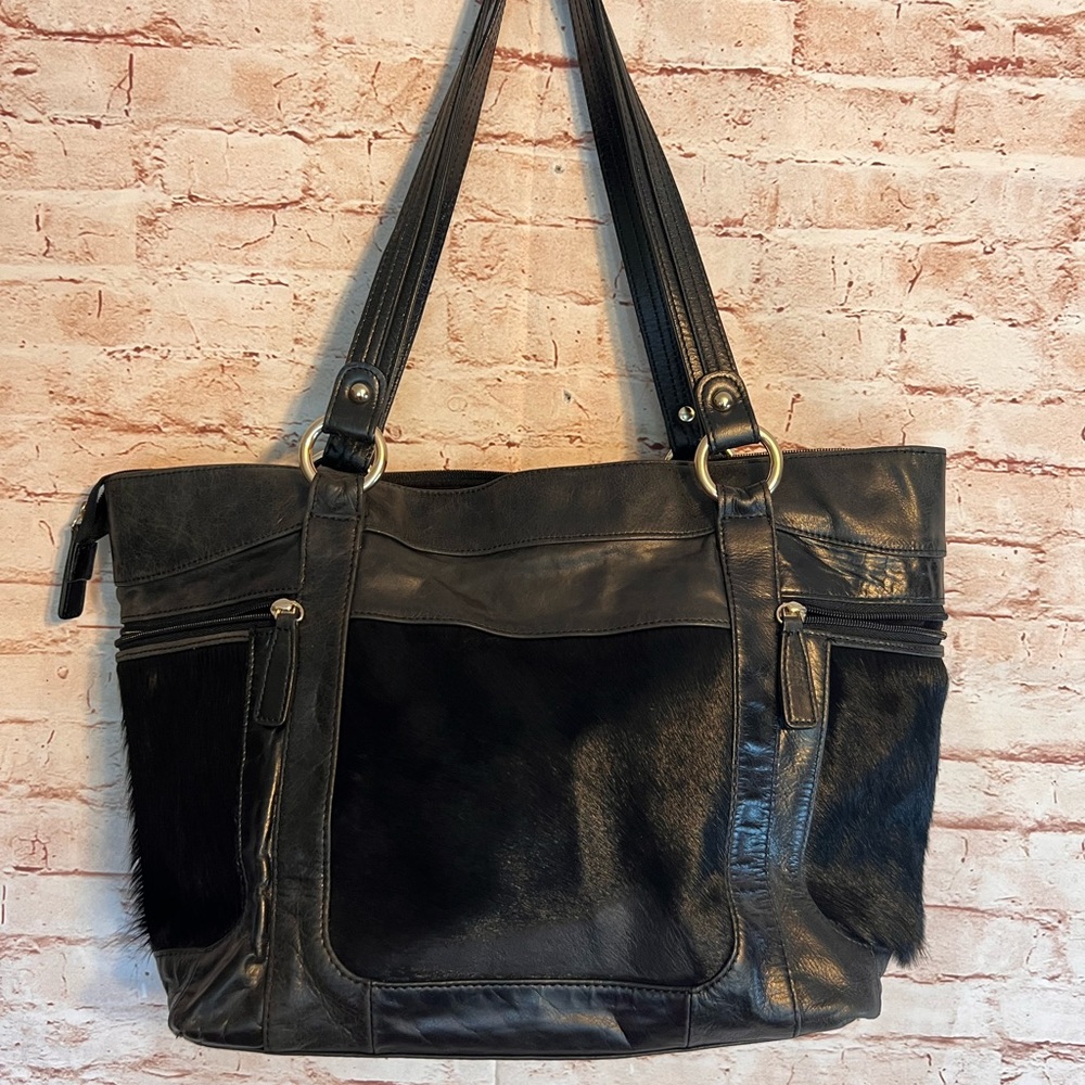 Aqua Madonna calf hair leather shoulder bag - Picture 2 of 6